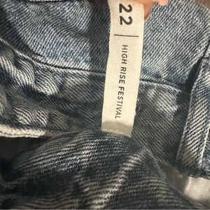 Pacsun High-Rise Festival blue denim shorts